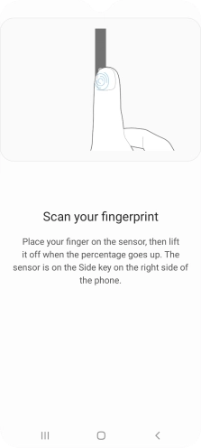 Follow the instructions on the screen to create the phone lock code using your fingerprint. Follow the instructions on the screen to create the phone lock code using your fingerprint.