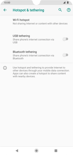 Press Wi-Fi hotspot. Press Wi-Fi hotspot.