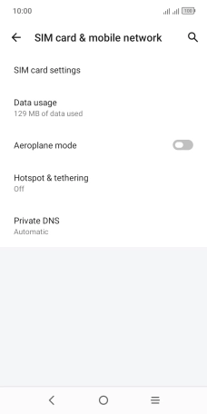 Press SIM card settings. Press SIM card settings.