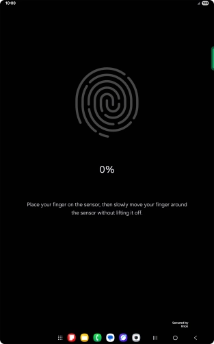 Follow the instructions on the screen to create the lock code using your fingerprint. Follow the instructions on the screen to create the lock code using your fingerprint.