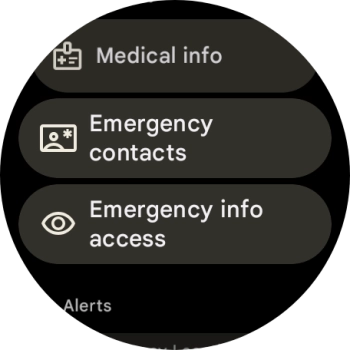 Press Emergency contacts. Press Emergency contacts.