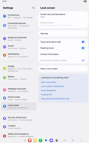 Press Screen lock and biometrics. Press Screen lock and biometrics.