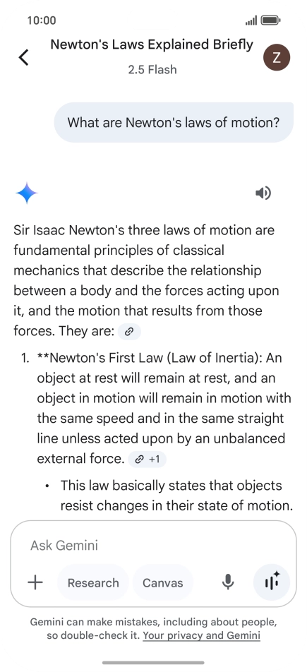 Transcription of the conversation with Gemini Live is now displayed. Transcription of the conversation with Gemini Live is now displayed.