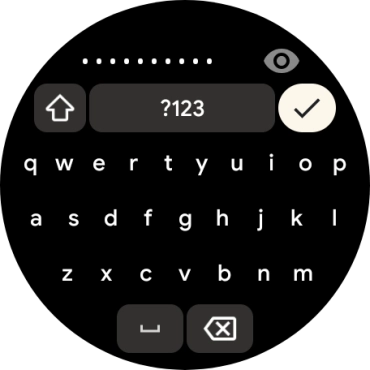 Key in the password for the Wi-Fi network and press the confirm icon. Key in the password for the Wi-Fi network and press the confirm icon.