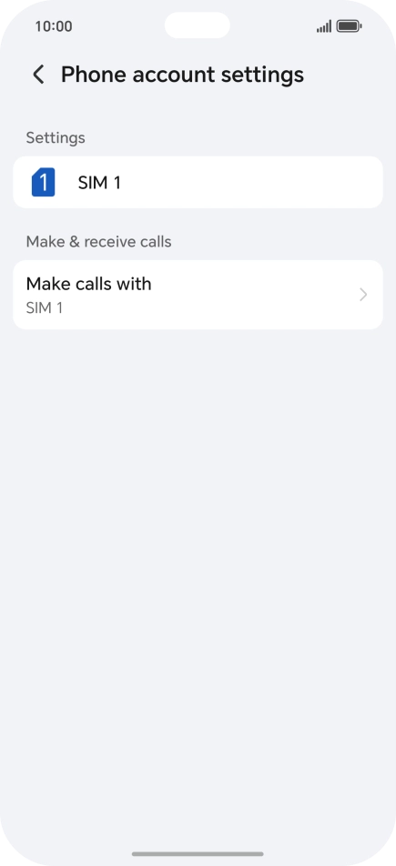 Press the name of the SIM. Press the name of the SIM.