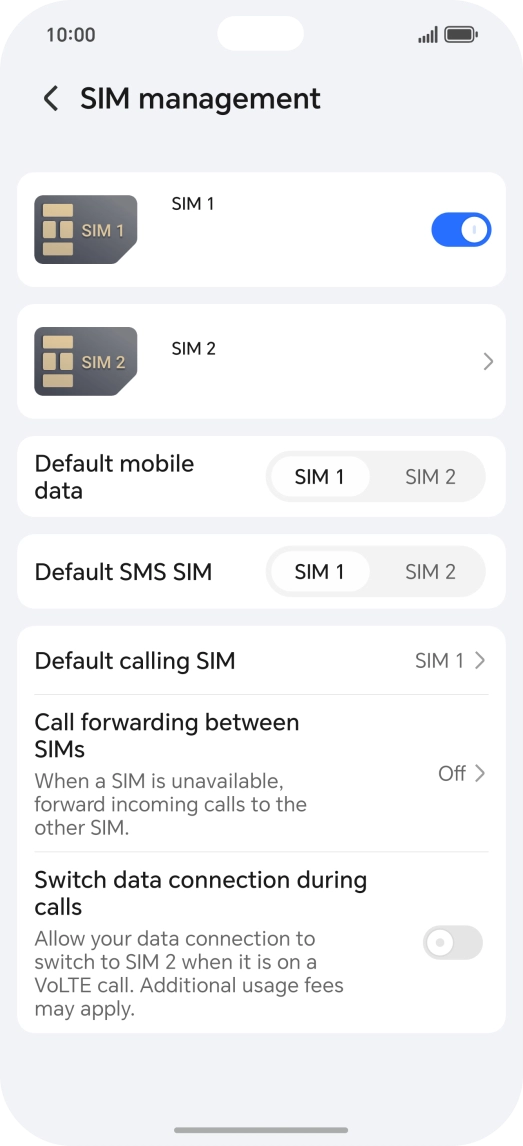 Press the required price plan. Press the required price plan.