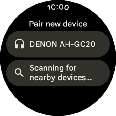 Press the required device. Press the required device.