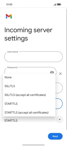 Press SSL/TLS. Press SSL/TLS.