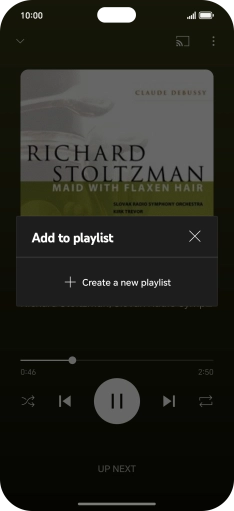 Press Create a new playlist. Press Create a new playlist.