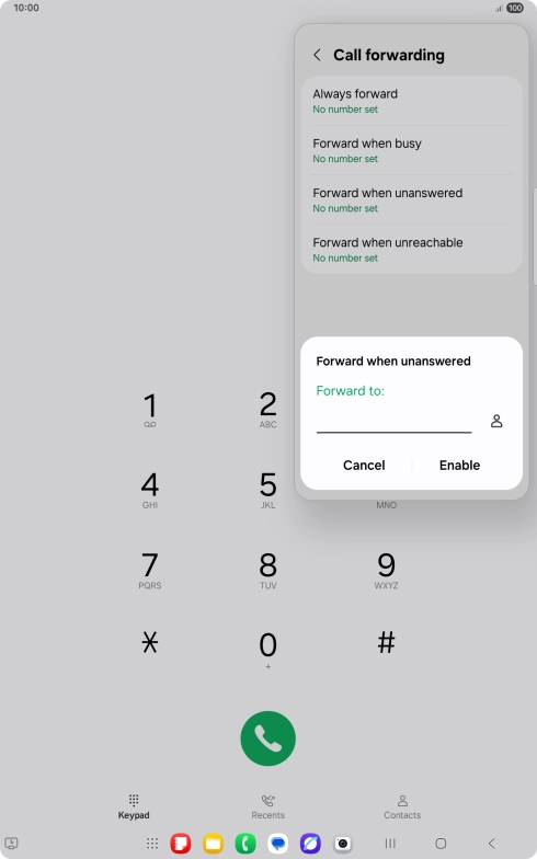 Key in +447953222222 and press Enable. Key in +447953222222 and press Enable.