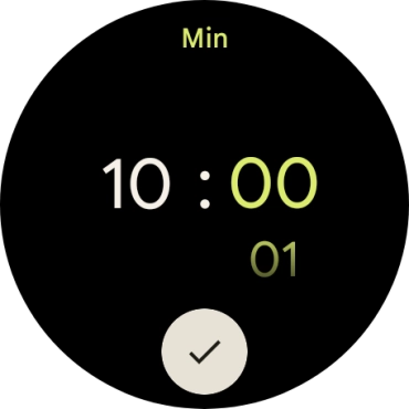 Slide your finger up or down on the screen to set the required time. Slide your finger up or down on the screen to set the required time.
