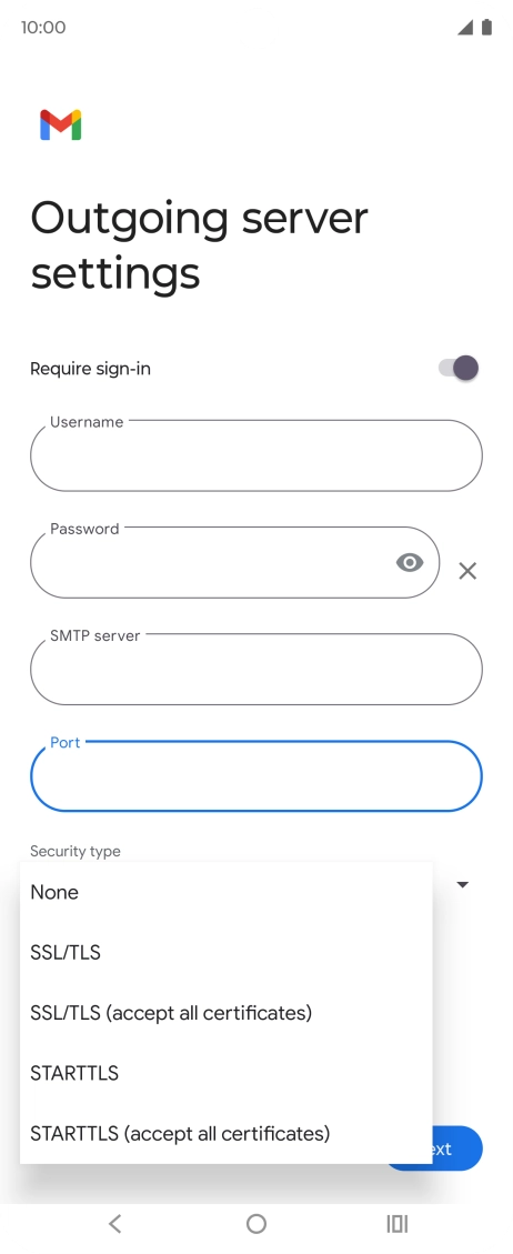 Press SSL/TLS. Press SSL/TLS.