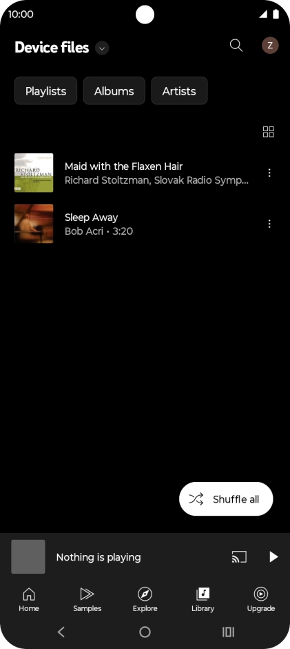 Press the required audio file. Press the required audio file.