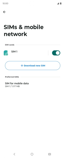 Press the name of the SIM. Press the name of the SIM.