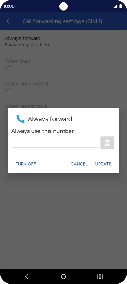 Press TURN OFF. Press TURN OFF.