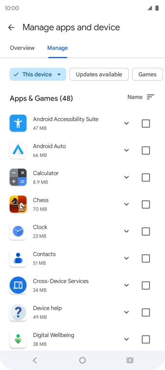 Press the required app. Press the required app.