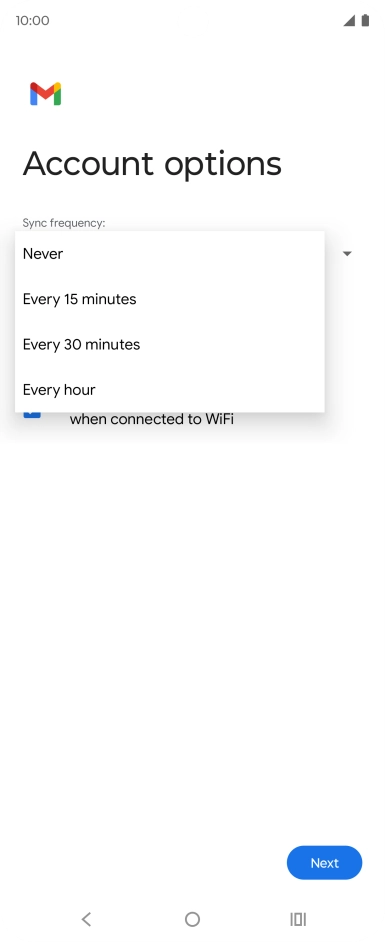 Press the required setting. Press the required setting.