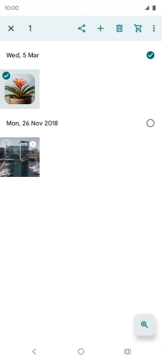 Press the required pictures or videos to select them. Press the required pictures or videos to select them.