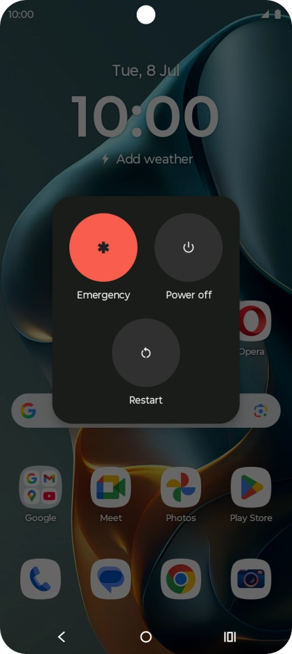 Press Power off. Press Power off.