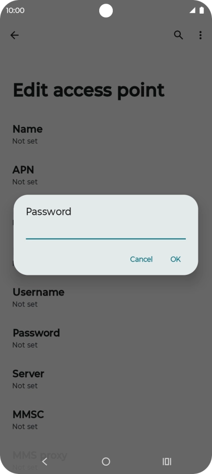 Key in secure and press OK. Key in secure and press OK.