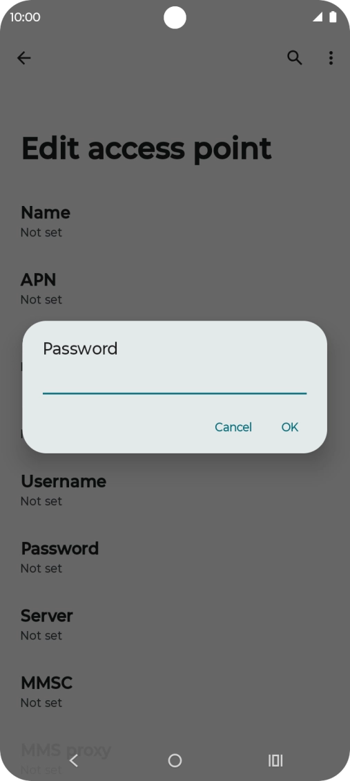 Key in secure and press OK. Key in secure and press OK.