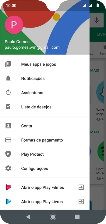 Pressione Configurações. Pressione Configurações.