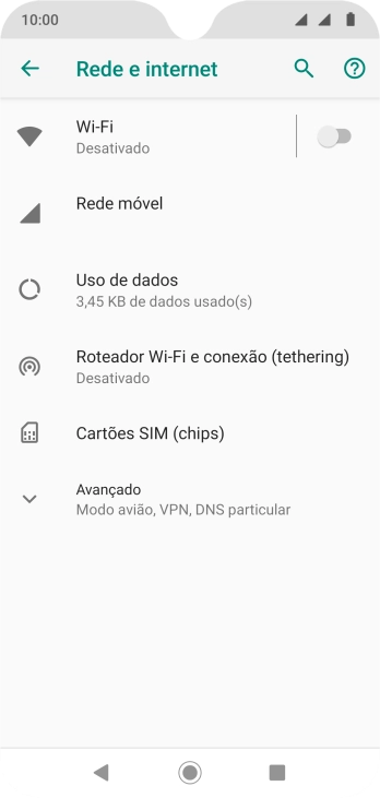 Pressione Rede móvel. Pressione Rede móvel.