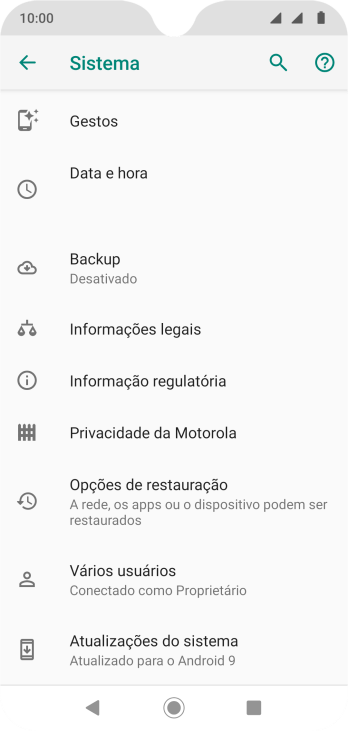 Pressione Opções de restauração. Pressione Opções de restauração.