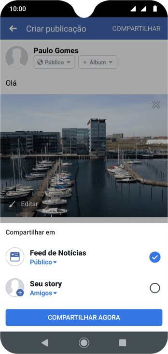 Pressione o campo ao lado das configurações desejadas. Pressione o campo ao lado das configurações desejadas.
