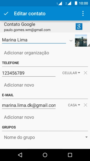 Pressione o ícone de salvar. Pressione o ícone de salvar.