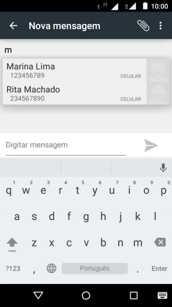 Pressione o contato desejado. Pressione o contato desejado.