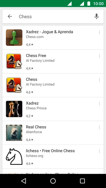 Pressione o app desejado. Pressione o app desejado.