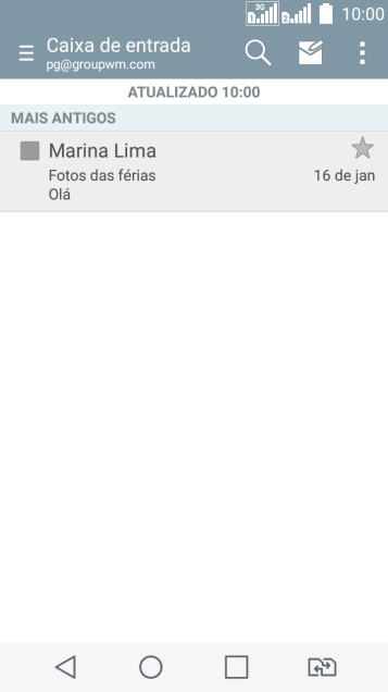 Pressione o ícone de novo e-mail. Pressione o ícone de novo e-mail.