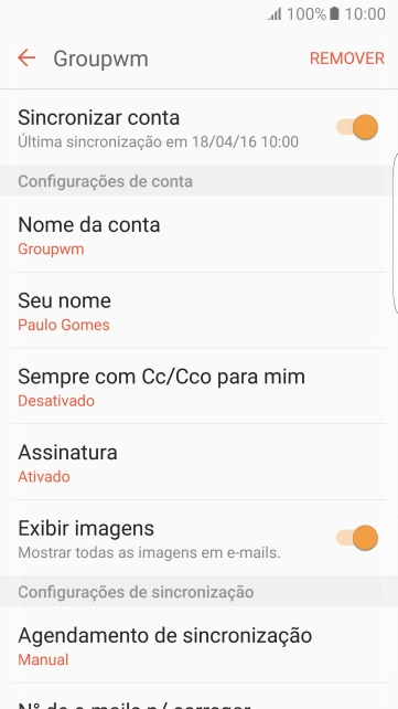 Pressione Agendamento de sincronização. Pressione Agendamento de sincronização.