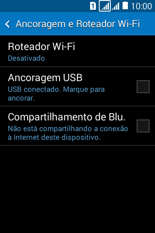 Pressione Ancoragem USB para ativar a função. Agora está estabelecida a conexão de Internet do computador via celular. Pressione Ancoragem USB para ativar a função. Agora está estabelecida a conexão de Internet do computador via celular.