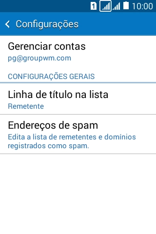 Pressione Gerenciar contas. Pressione Gerenciar contas.