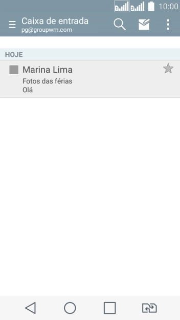 Pressione o ícone de novo e-mail. Pressione o ícone de novo e-mail.