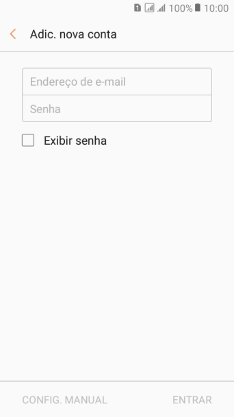 Pressione Endereço de e-mail, e digite o endereço de e-mail. Pressione Endereço de e-mail, e digite o endereço de e-mail.
