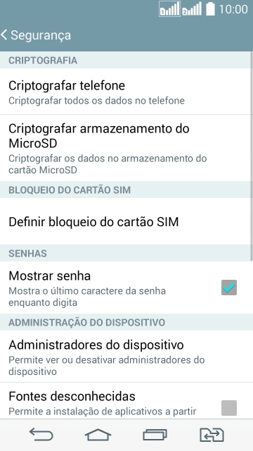 Pressione Definir bloqueio do cartão SIM. Pressione Definir bloqueio do cartão SIM.