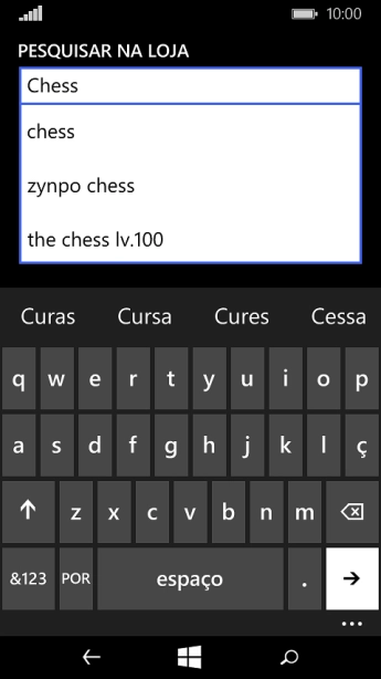 Insira o nome ou assunto do app desejado, e pressione a seta da direita. Insira o nome ou assunto do app desejado, e pressione a seta da direita.