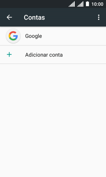 Pressione Adicionar conta. Pressione Adicionar conta.