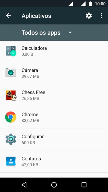 Pressione o app desejado. Pressione o app desejado.