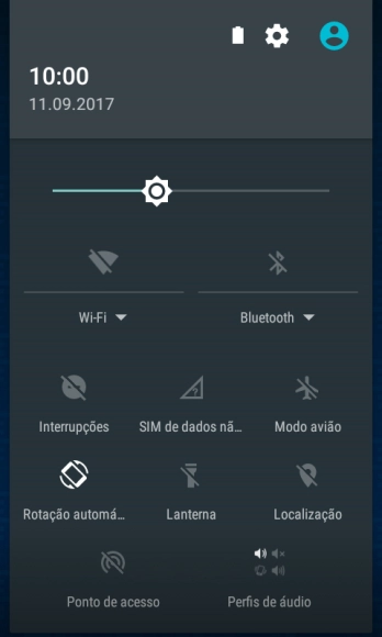 Pressione o ícone de configurações. Pressione o ícone de configurações.