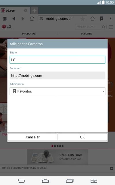 Digite o nome do favorito, e pressione OK. Digite o nome do favorito, e pressione OK.
