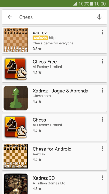 Pressione o app desejado. Pressione o app desejado.
