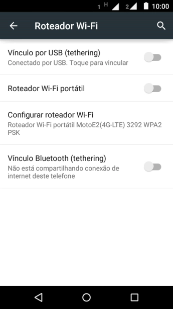 Pressione Roteador Wi-Fi portátil para ativar a função. Pressione Roteador Wi-Fi portátil para ativar a função.