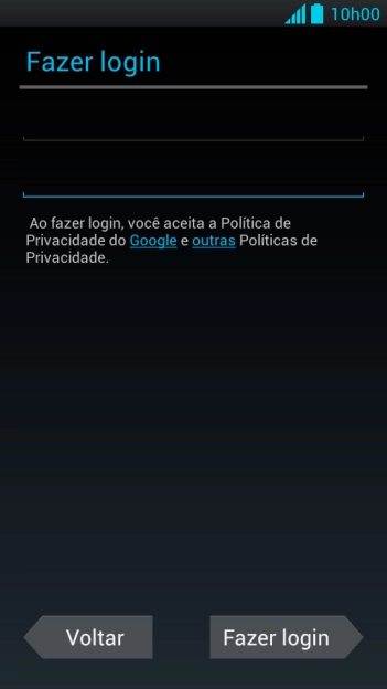 Pressione Fazer login. Pressione Fazer login.