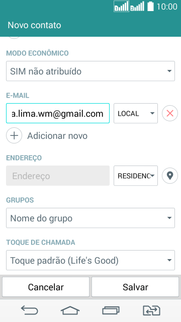 Pressione a lista suspensa ao lado do número do endereço de e-mail. Pressione a lista suspensa ao lado do número do endereço de e-mail.