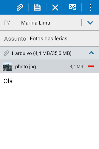Pressione o ícone de enviar, quando você terminar de escrever seu e-mail. Pressione o ícone de enviar, quando você terminar de escrever seu e-mail.