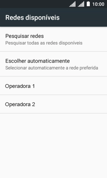 Se você quiser selecionar a rede automaticamente, deve pressionar Escolher automaticamente. Se você quiser selecionar a rede automaticamente, deve pressionar Escolher automaticamente.
